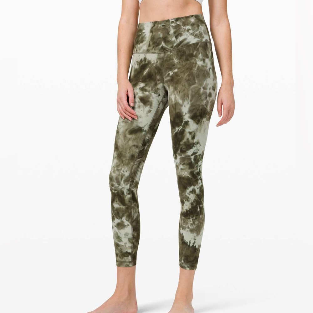Lululemon Align Pant 25" Diamond Dye - Light Sage Army Green Dark Olive